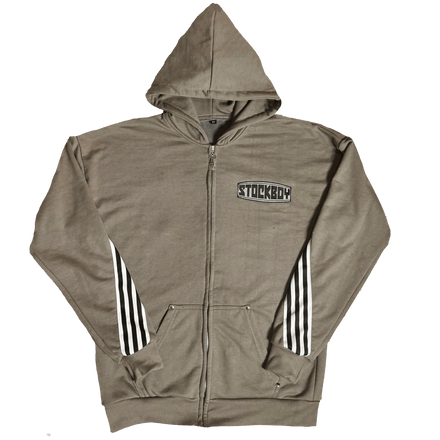StockBoy Gray Striped Zip-Up