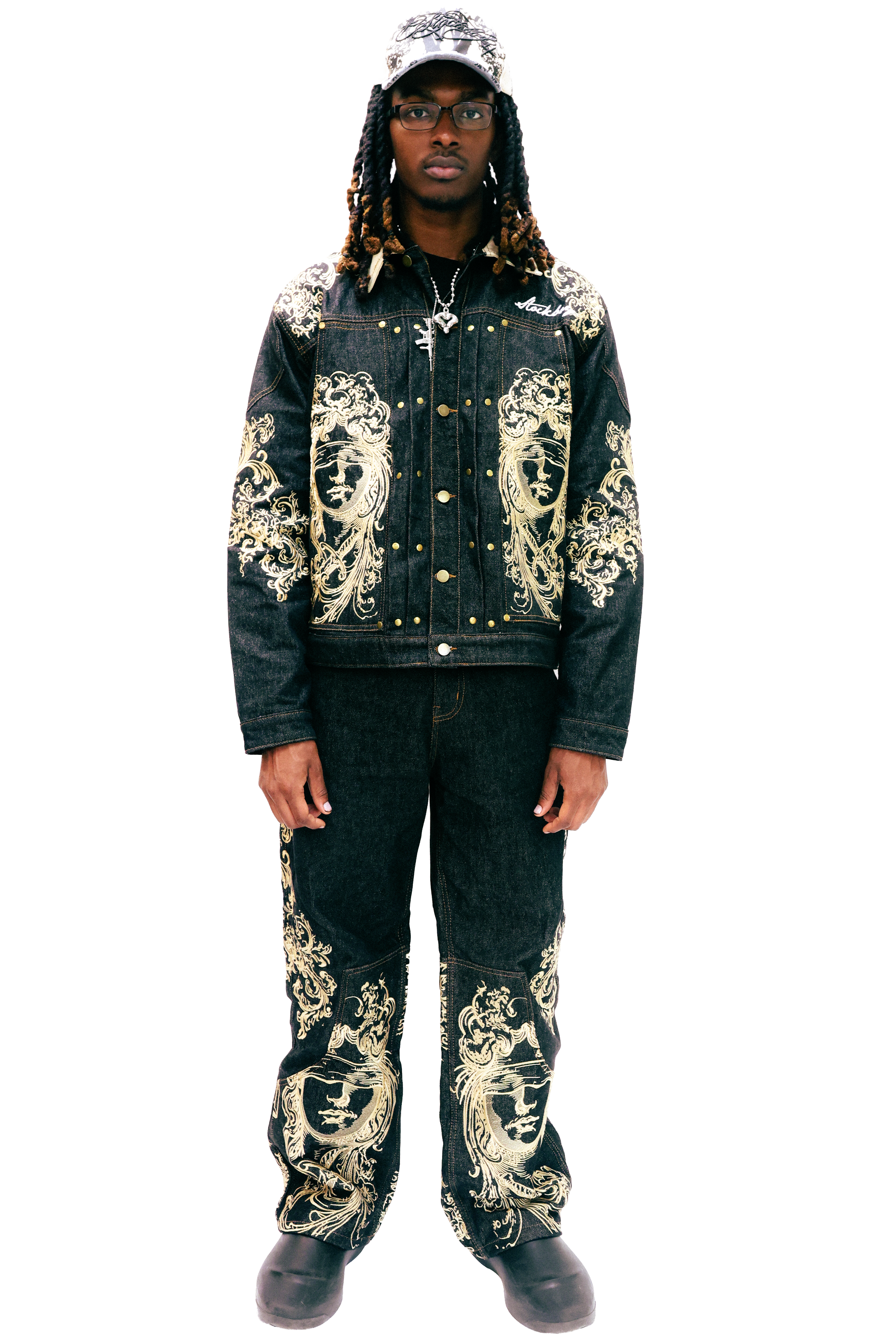 StockBoy Embroidered Denim Set