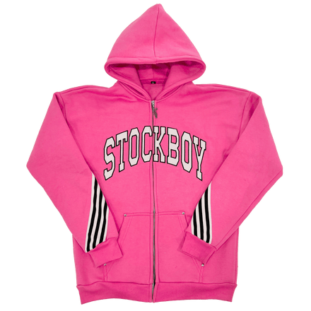 StockBoy Pink Striped Zip-Up (Pink)
