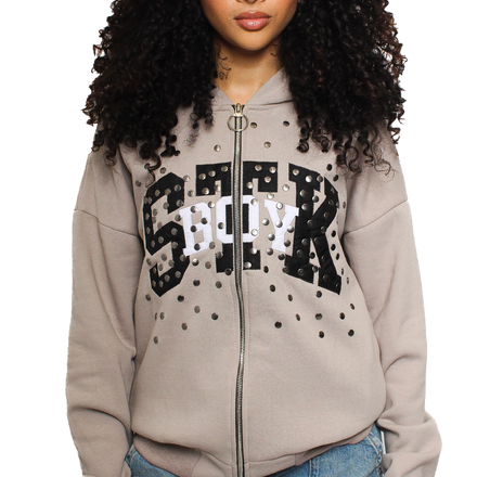 StockBoy Studed Grey Zip-Up (Releasing April 25th)