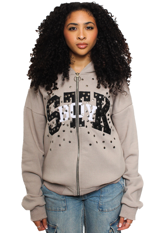 StockBoy Studed Grey Zip-Up (Releasing April 25th)
