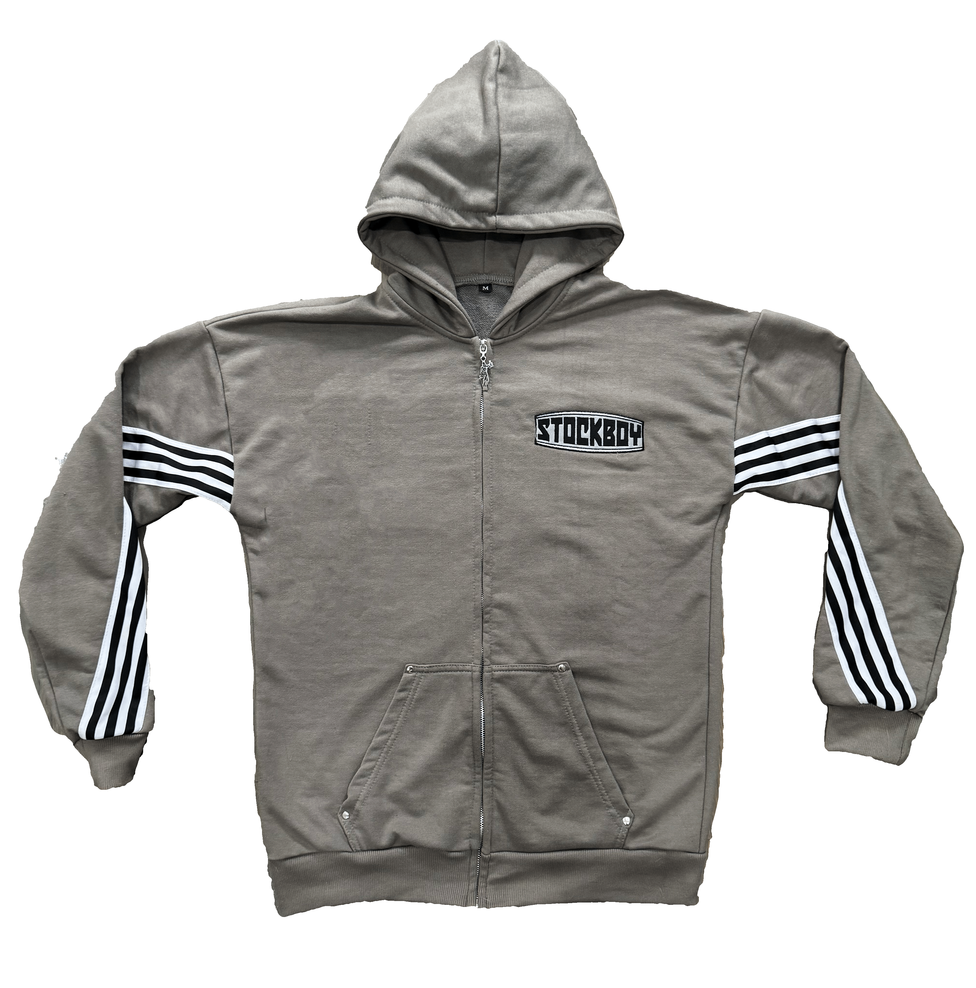 StockBoy Gray Striped Zip-Up