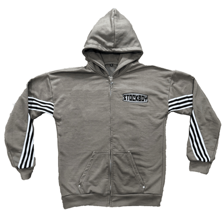 StockBoy Gray Striped Zip-Up