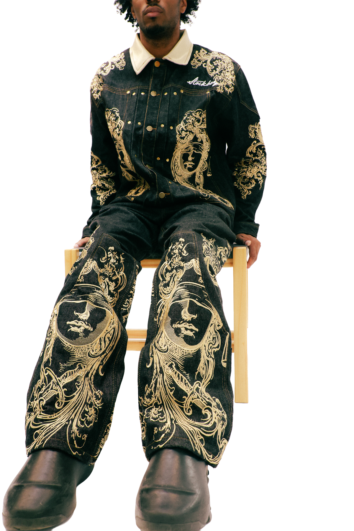 StockBoy Embroidered Denim Set