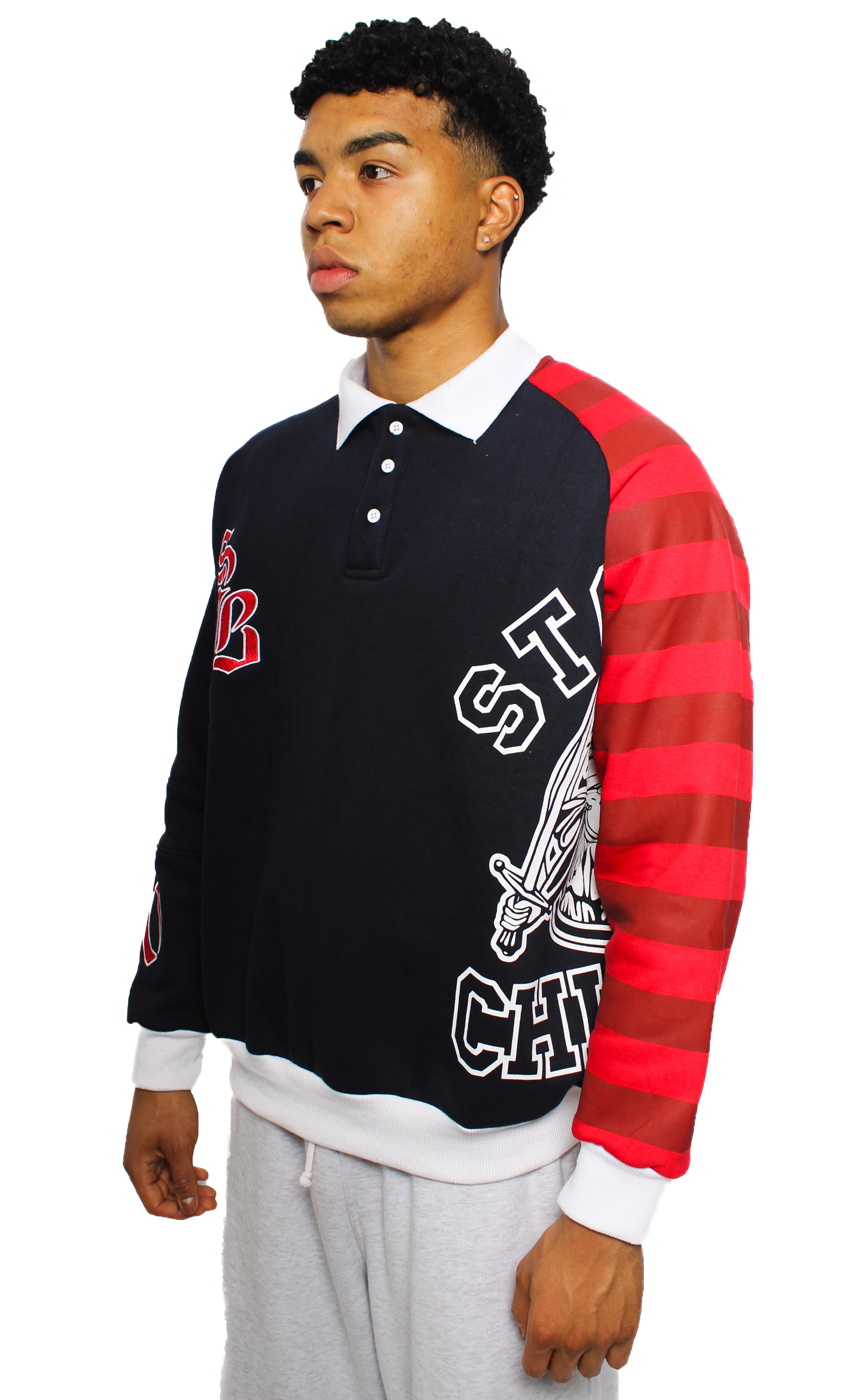 StockBoy Striped Polo (Navy)