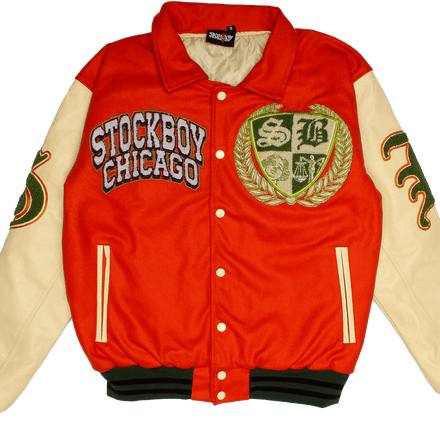 StockBoy Varsity Jacket Orange/Cream
