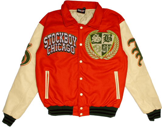 StockBoy Varsity Jacket Orange/Cream