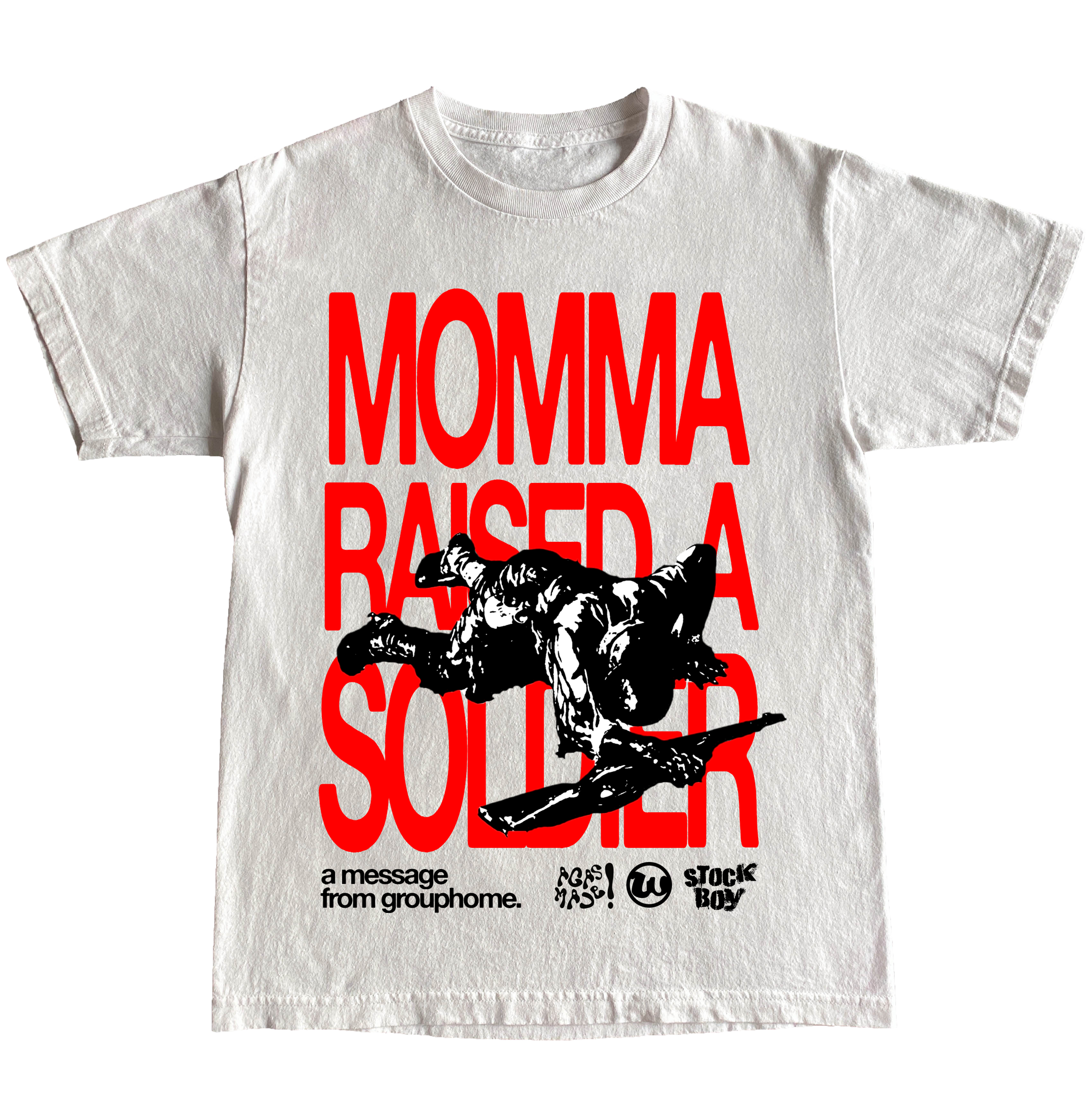 Momma Raised A Soldier Tee (White) 25 USD
